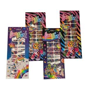 Lisa Frank ORLY set of 4 Nail Wraps Nail Stickers NWT Sealed Packs 20 Wraps Each
